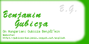 benjamin gubicza business card